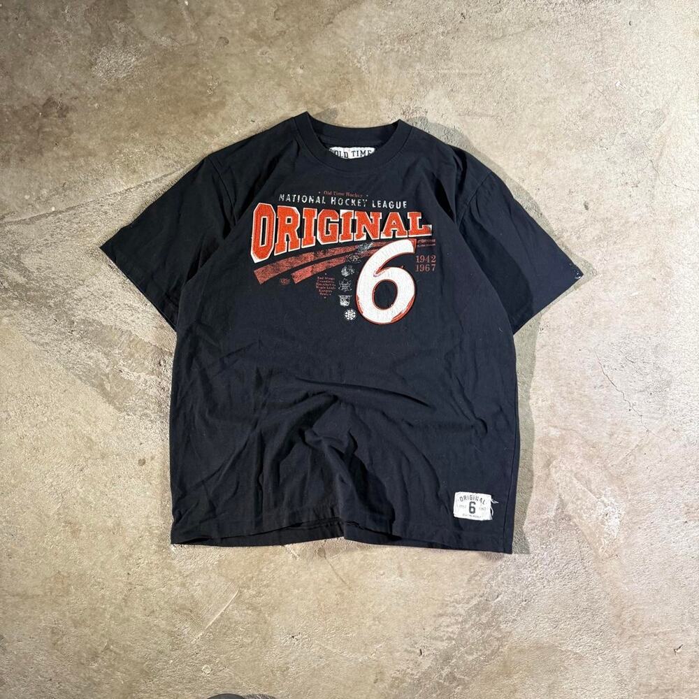 Vintage Y2K Black Original Hockey League Graphic T-Shirt